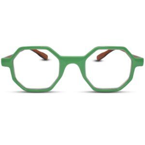 2 See Life Premium Prescription Strength Hexagon Reading Glasses|Green-Tortoise